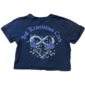 La Luna Graphic Tee Bad Reputation Cropped Snakes Studded Size XS